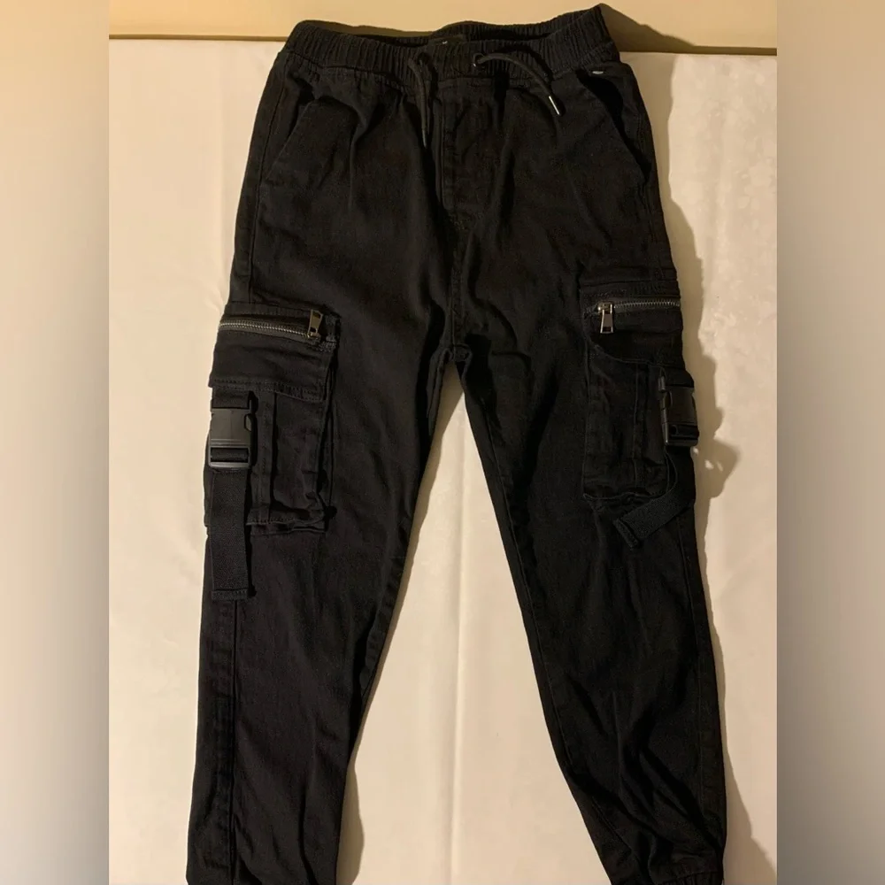 NWOT/EUC Bundle: Steve's Jeans Black Cargo Jeans; Place Striped Bermuda Shorts
